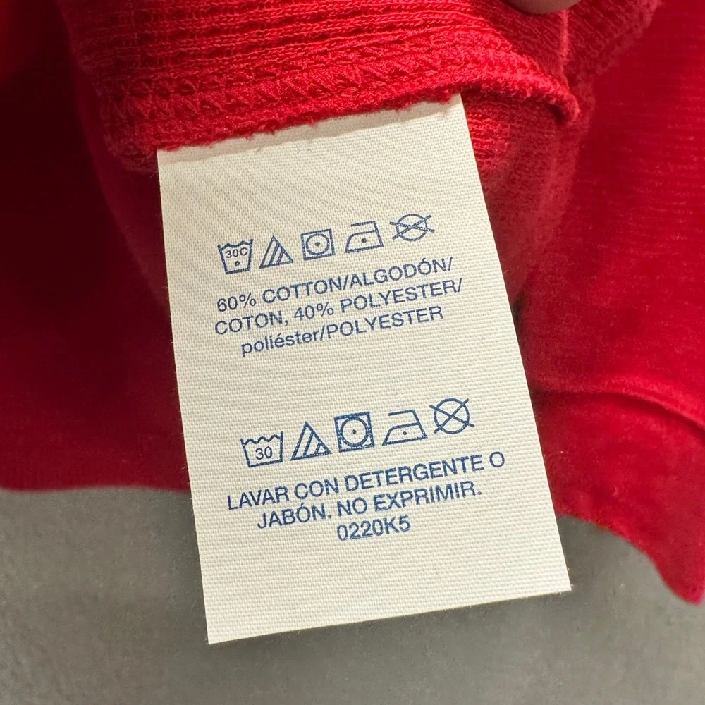 Polo Ralph Lauren Pajama Top Sleepwear Mens Medium Waffle Knit Thermal Red NEW